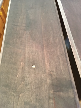 Second coat of eggplant. This was darker and actually the exact color of an eggplant in person. I’m starting to see why I’m doing all this damn sanding.